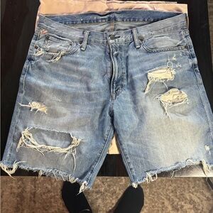 Ralph Lauren Jean Shorts.   Distressed.  Great condition